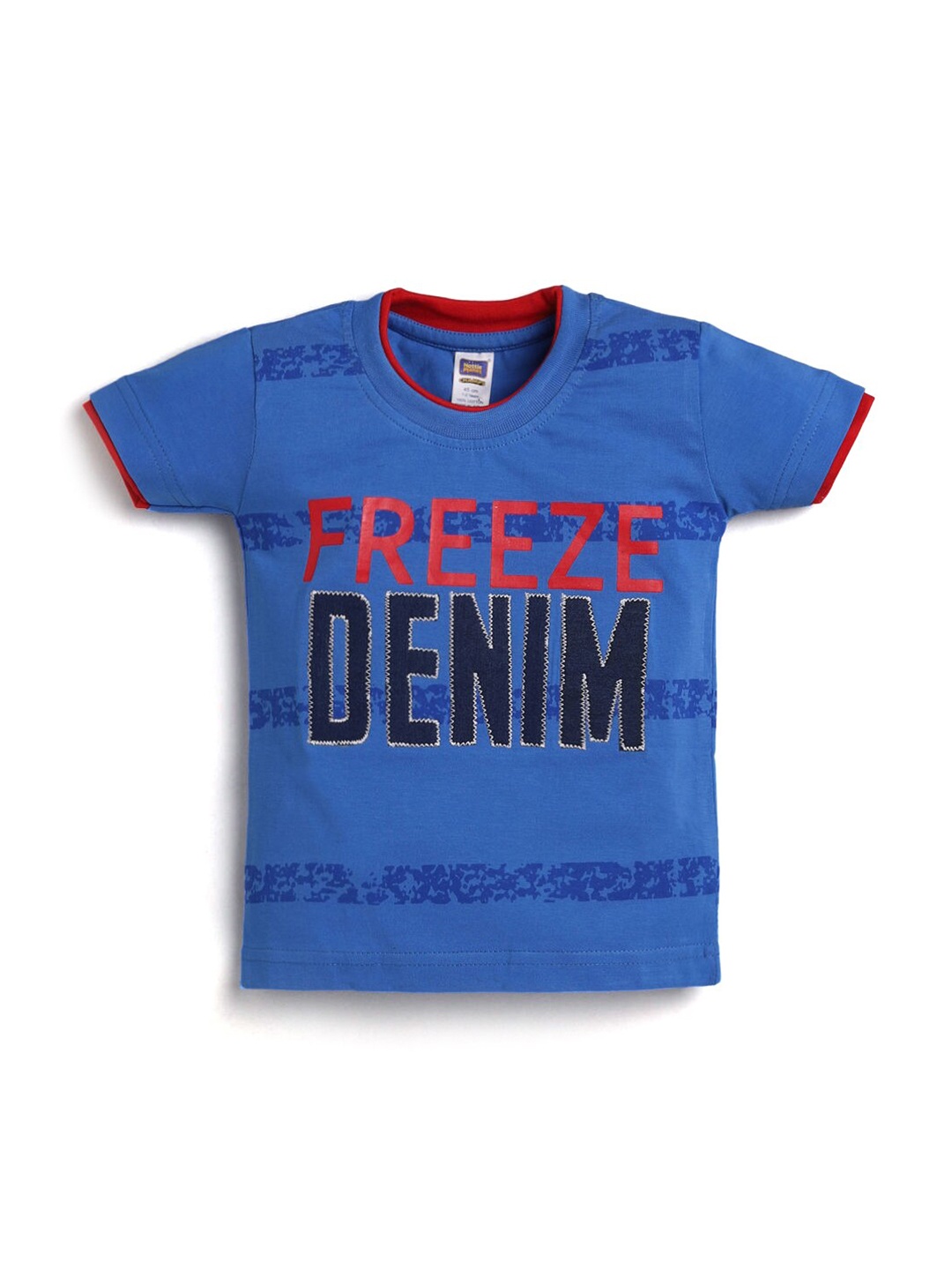 

Hopscotch Boys Blue Typography Printed T-shirt