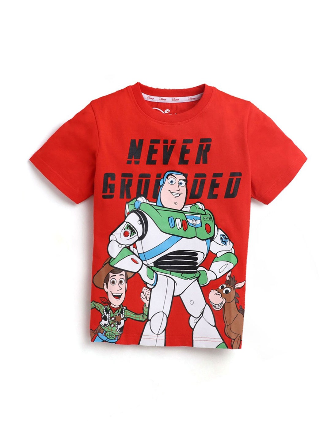 

Hopscotch Boys Red & White Typography Printed T-shirt