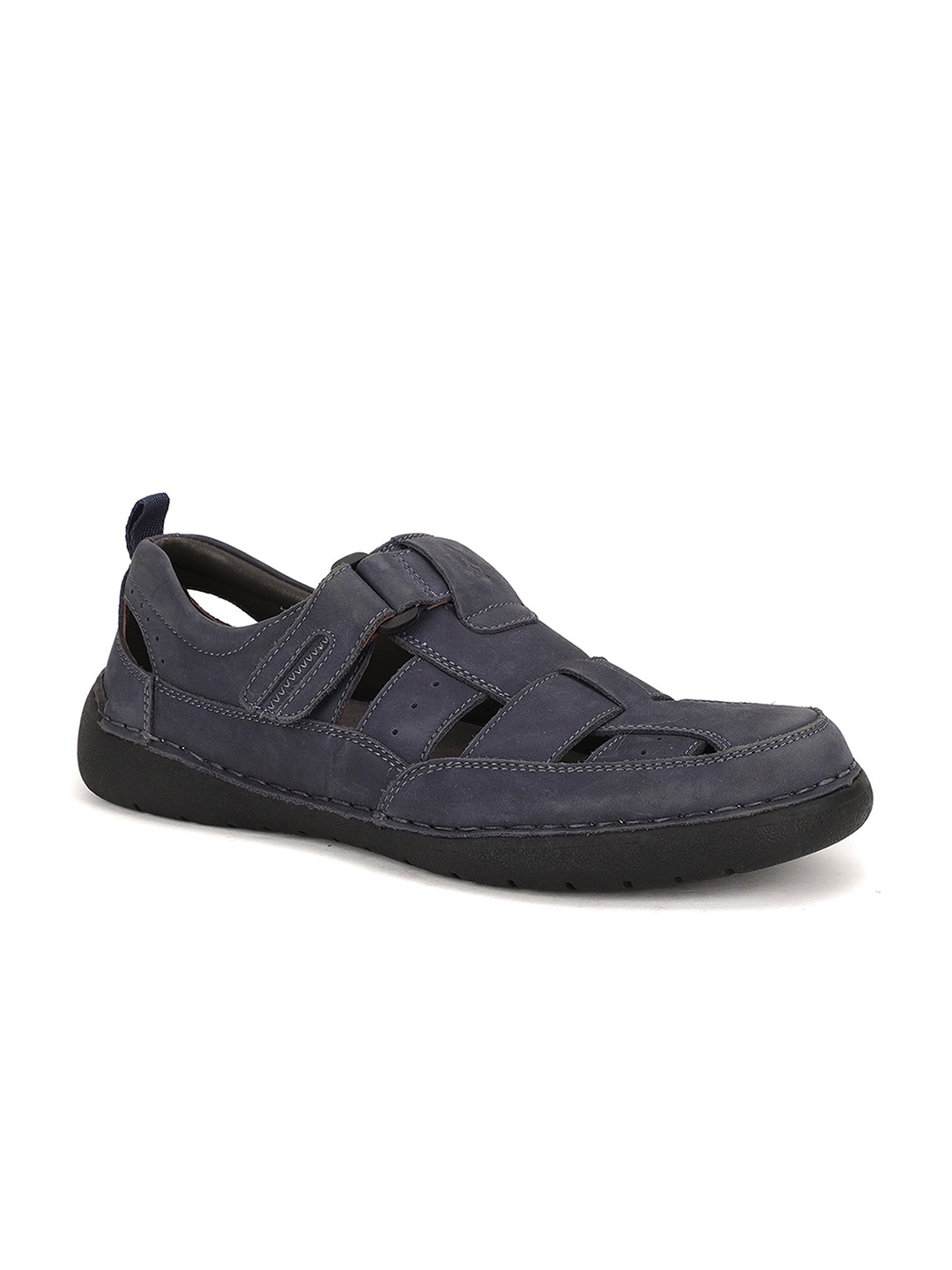 

Hush Puppies Men Navy Blue Leather Shoe-Style Sandals