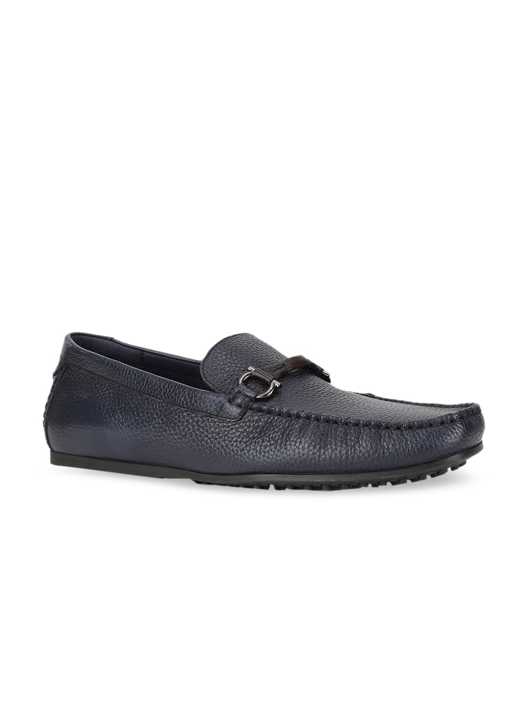 

Hush Puppies Men Blue Textured Leather Loafers