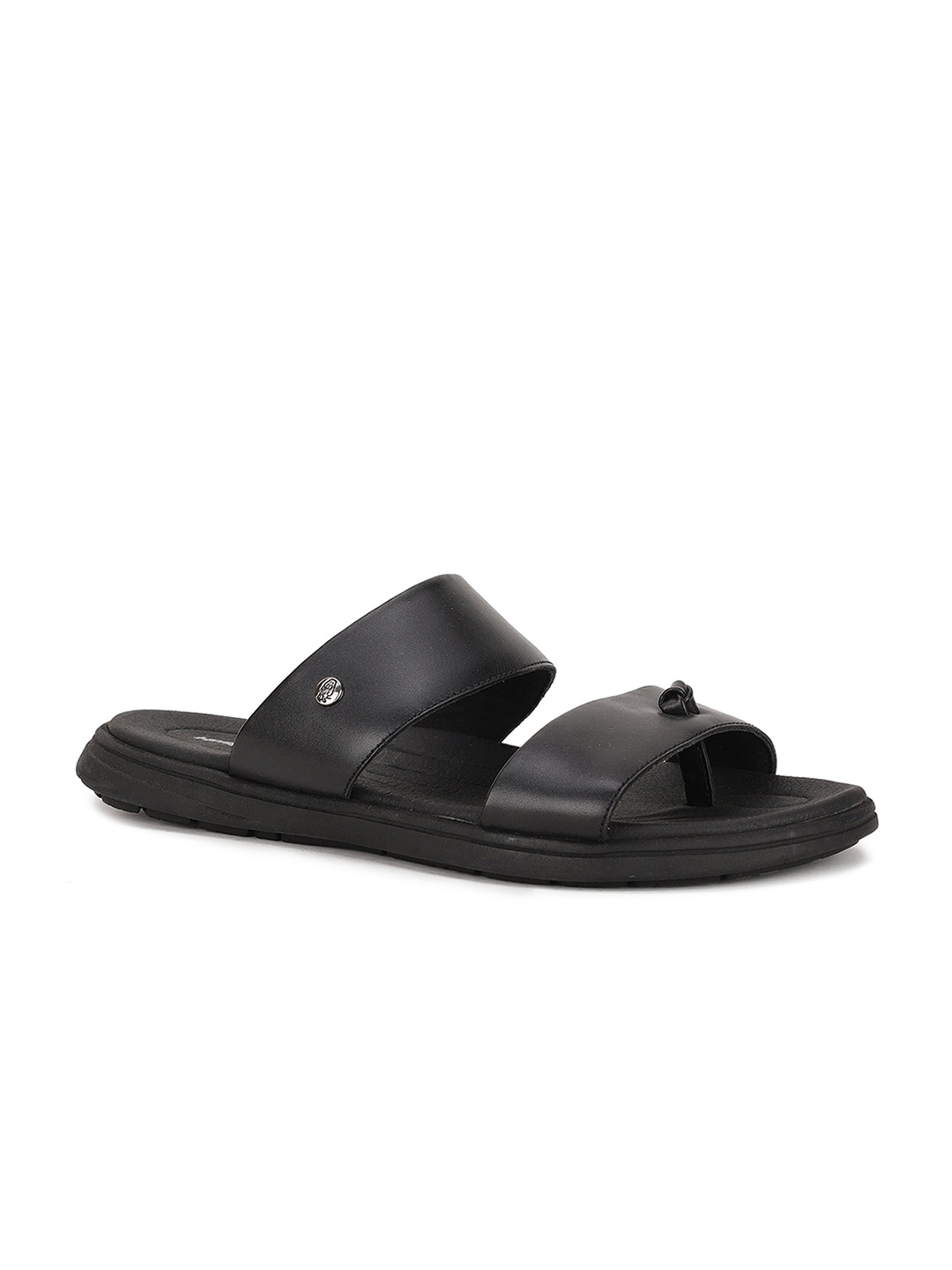 

Hush Puppies Men Black Leather Comfort Sandals