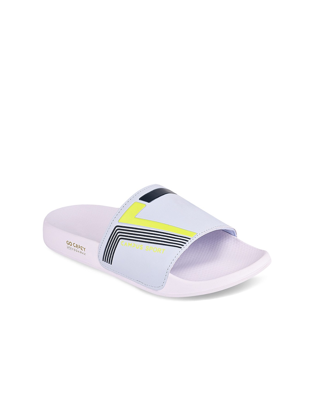 

Campus Men Blue & Yellow Printed Sliders