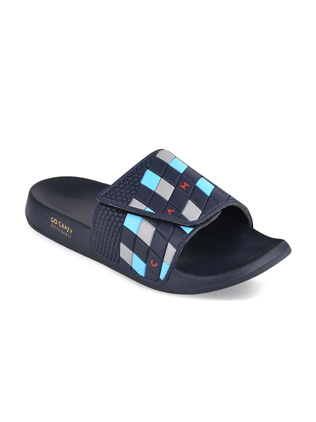 

Campus Men Navy Blue & Blue Printed Sliders