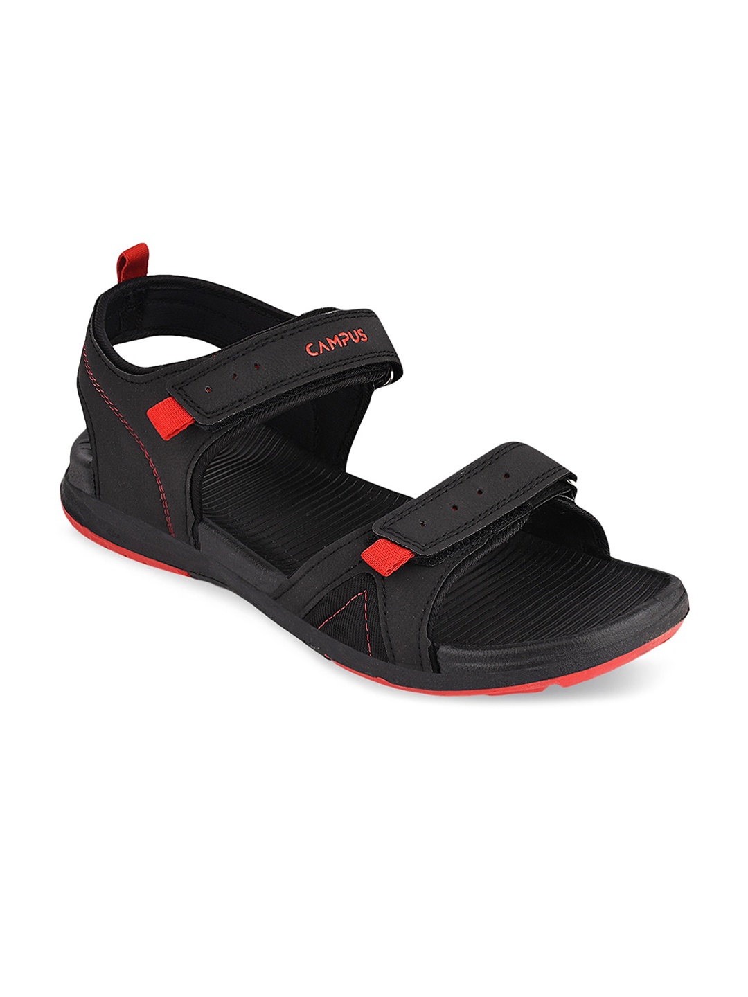 

Campus Men Black Solid Sports Sandals