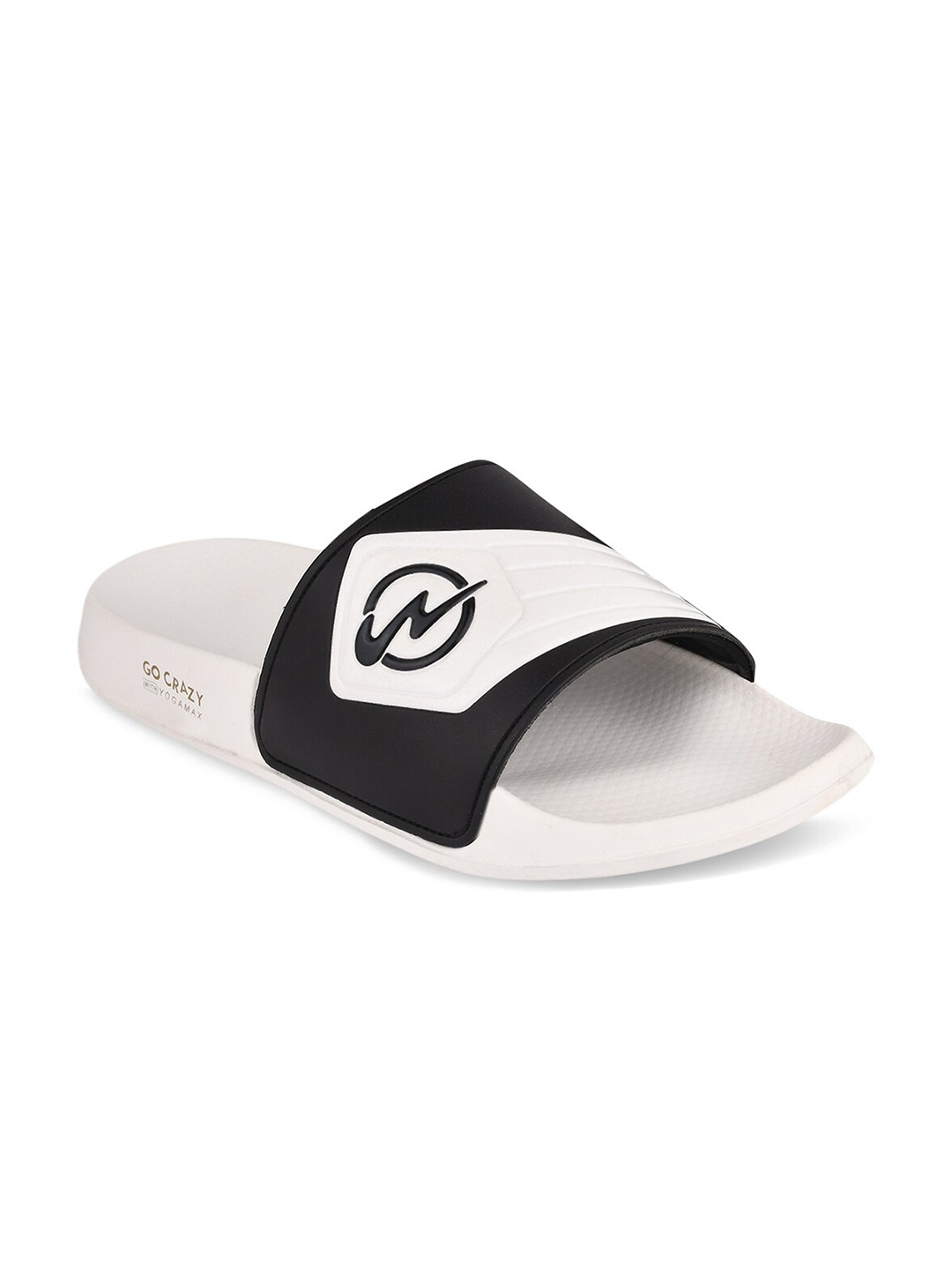 

Campus Men White & Black Printed Sliders