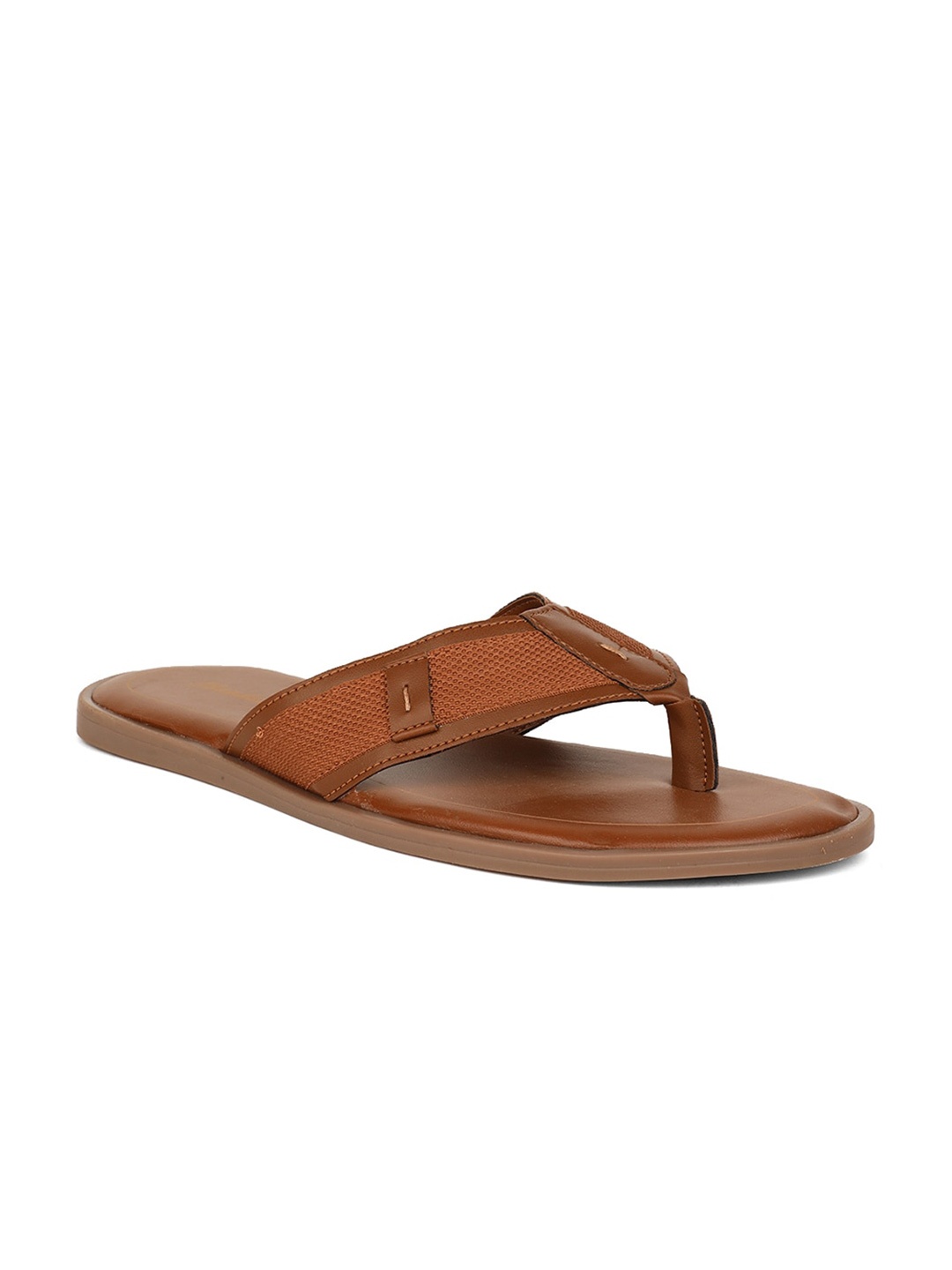

Bata Men Tan T-Strap Flats