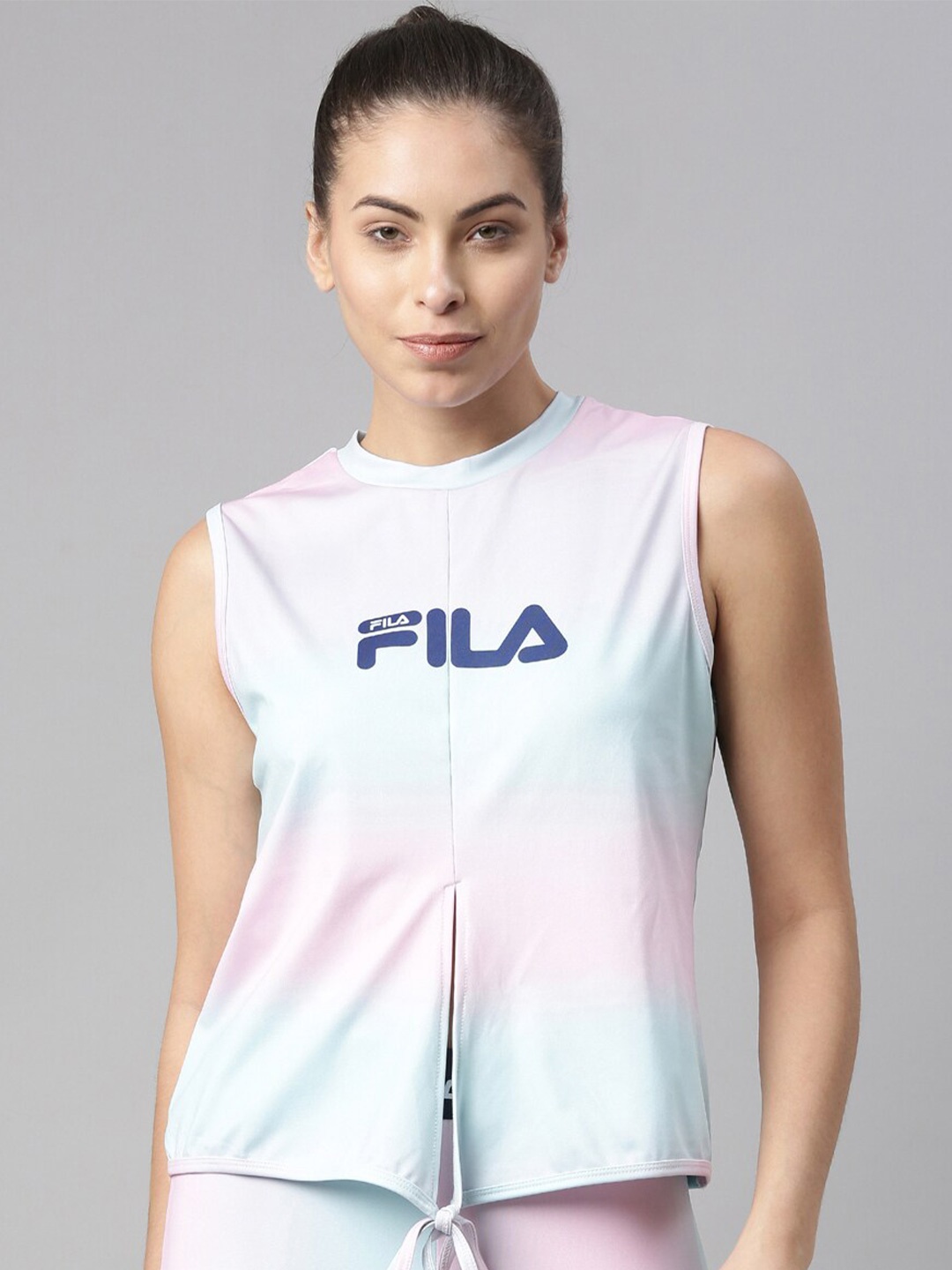 

FILA Blue Tie and Dye Pure Cotton Tank Top