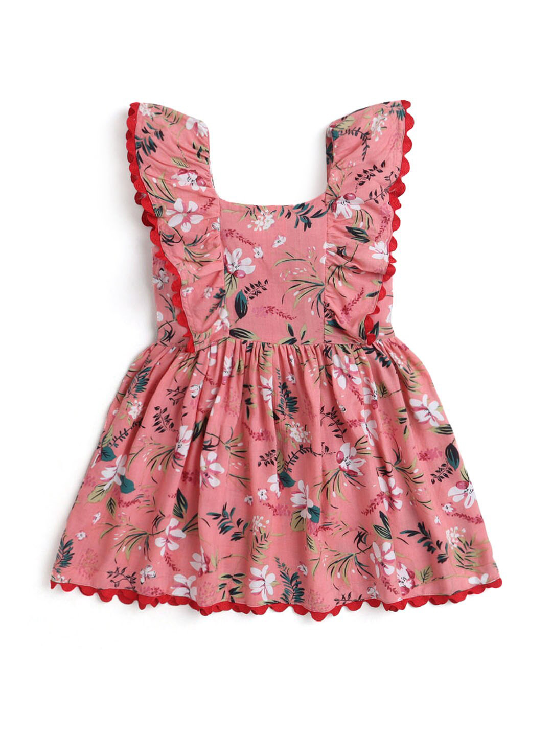 

Hopscotch Girls Peach-Coloured Floral Dress