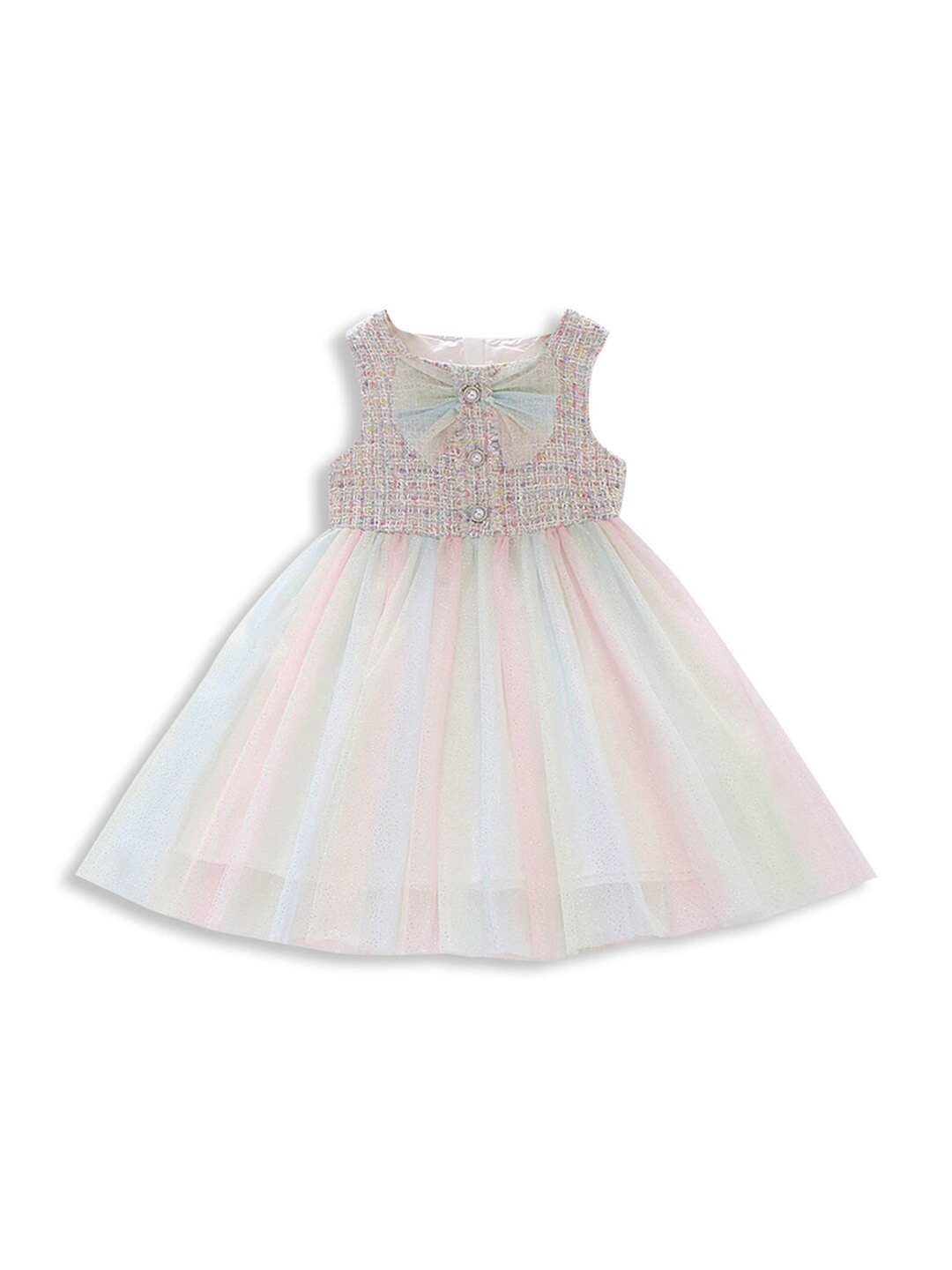 

Hopscotch Girls White & Pink Fit & Flare Party Dress