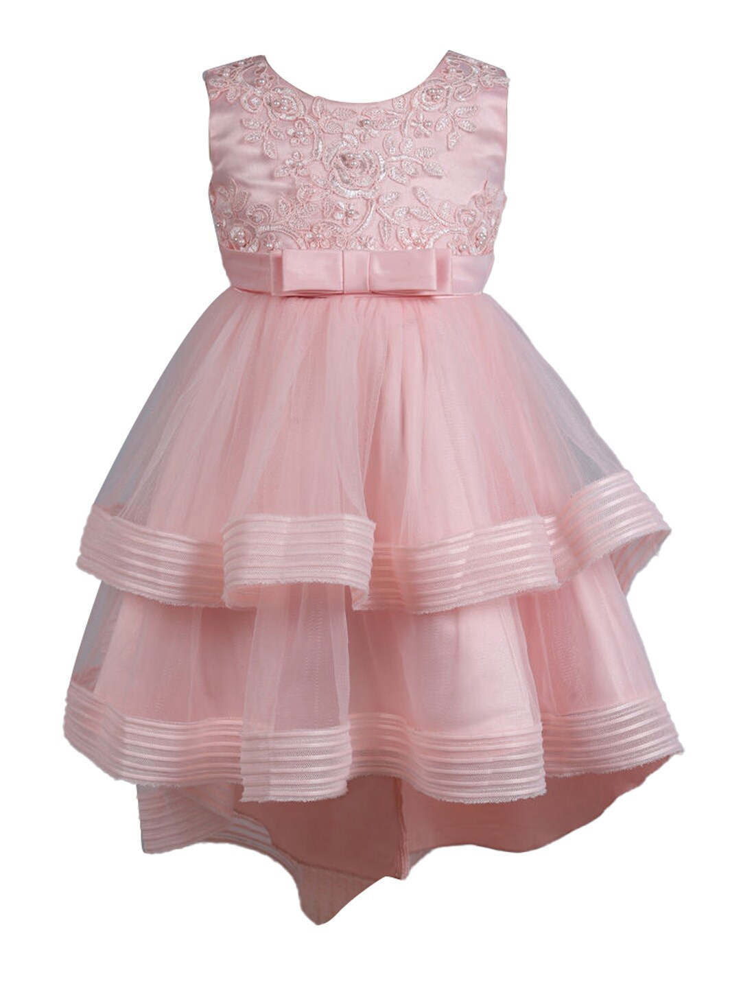 

Hopscotch Girls Pink Floral Embroidered Fit & Flare Dress