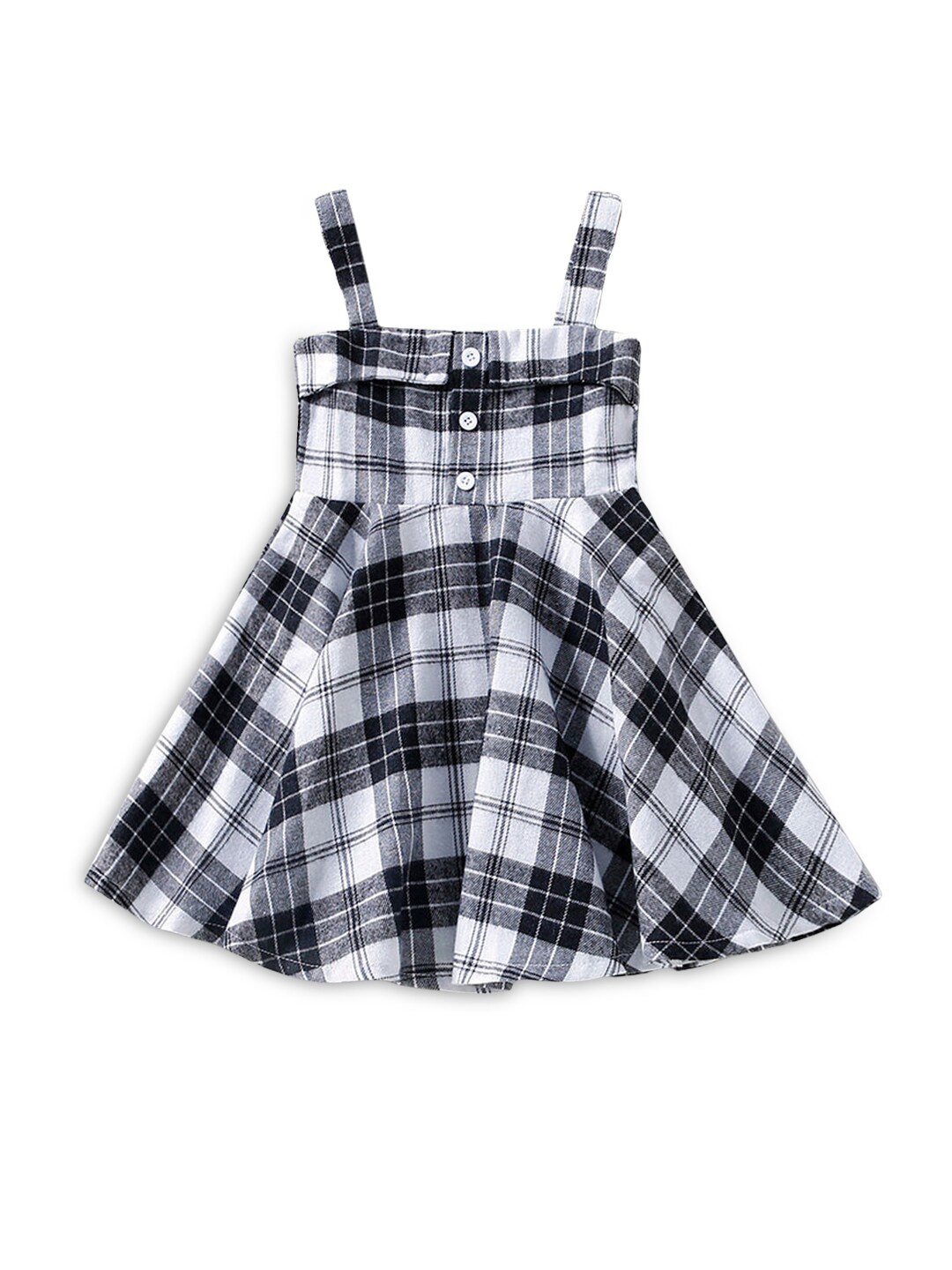 

Hopscotch Girls Black & White Checked Dress