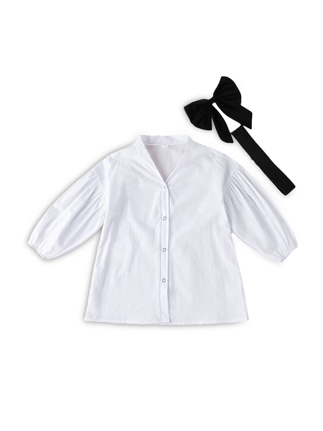 

Hopscotch Girls White & Black Shirt Dress