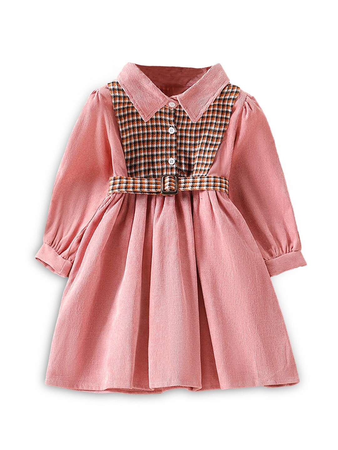 

Hopscotch Girls Pink Checked Cotton Shirt Dress
