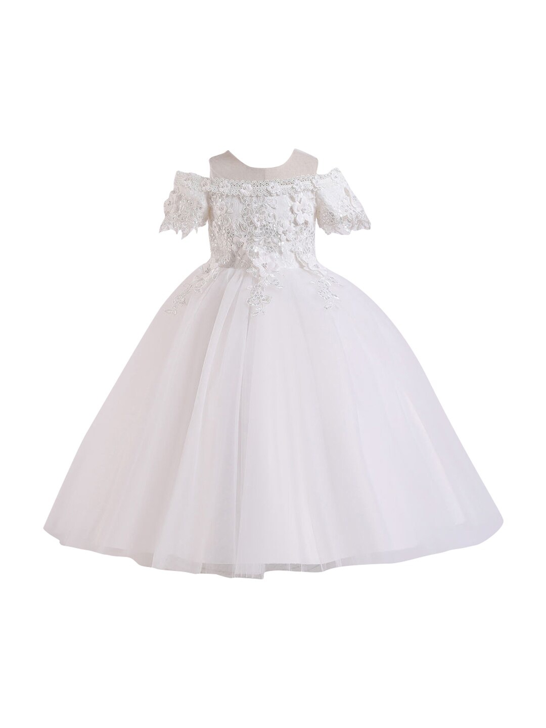 

Hopscotch White Embellished Party Gown Dress