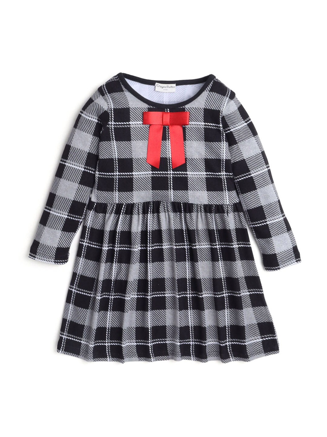 

Hopscotch Girl Grey & Black Checked Empire Dress