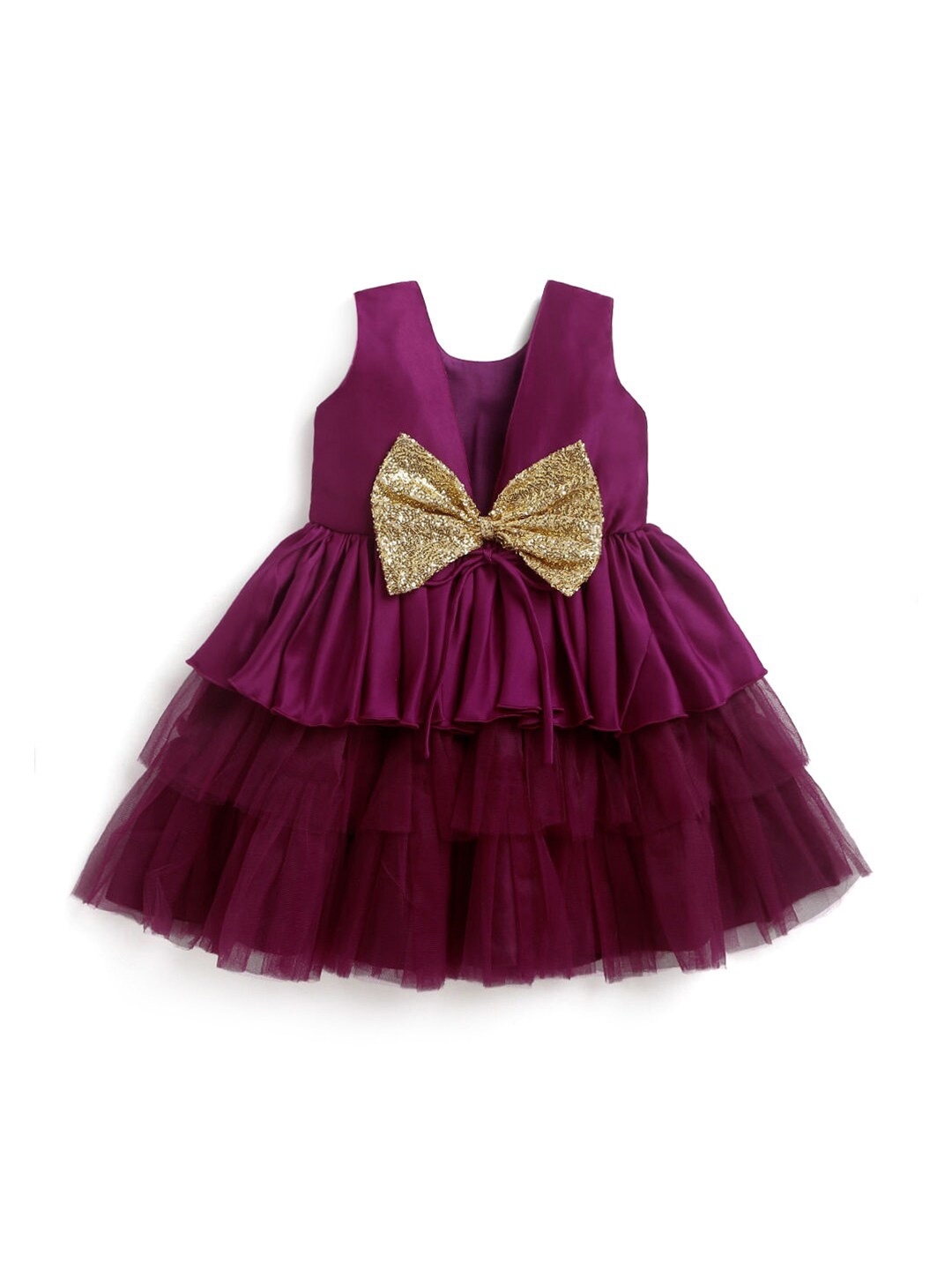 

Hopscotch Girls Purple Layered Dress