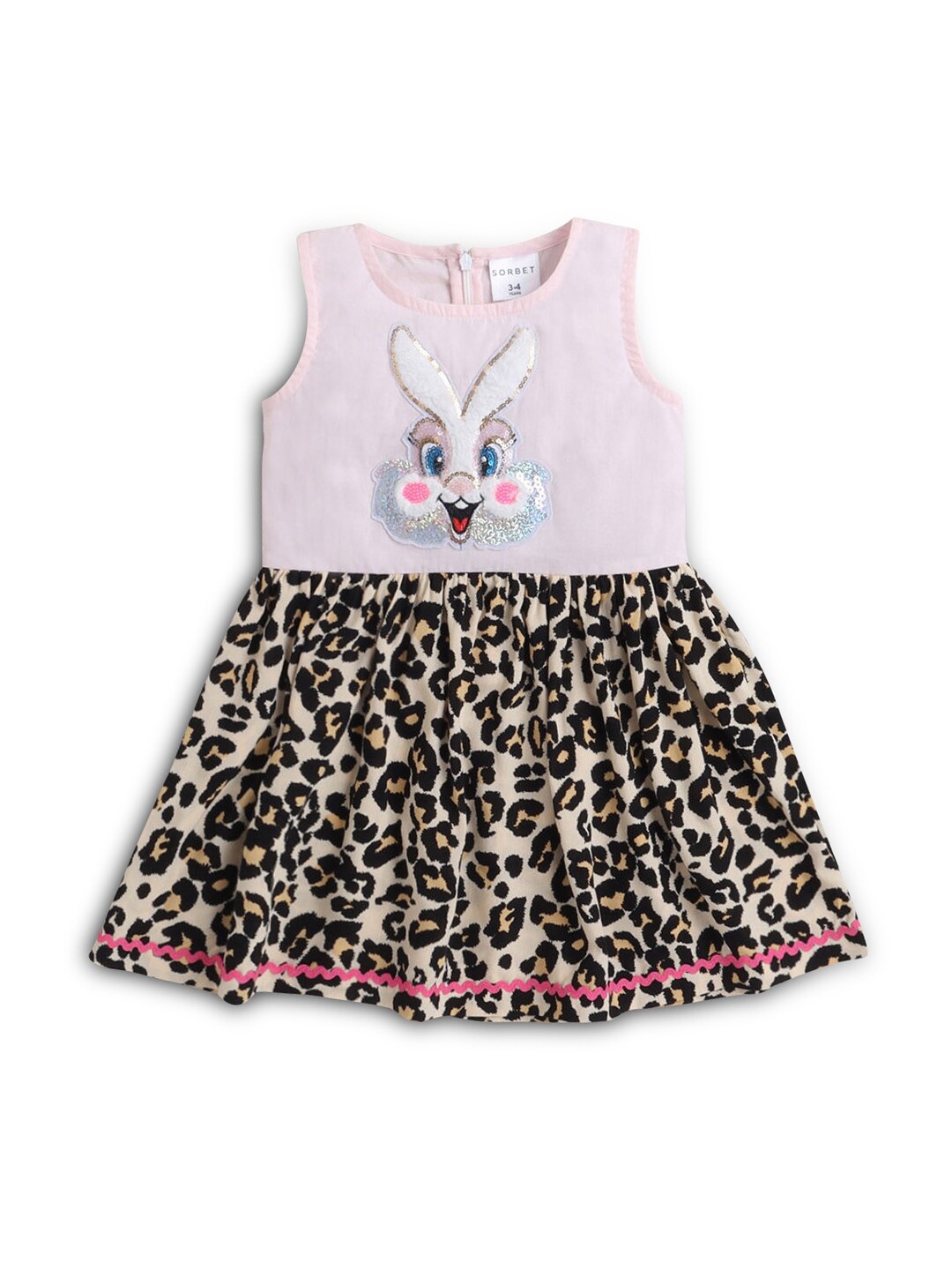 

Hopscotch Girls Pink Embellished Cotton Dress