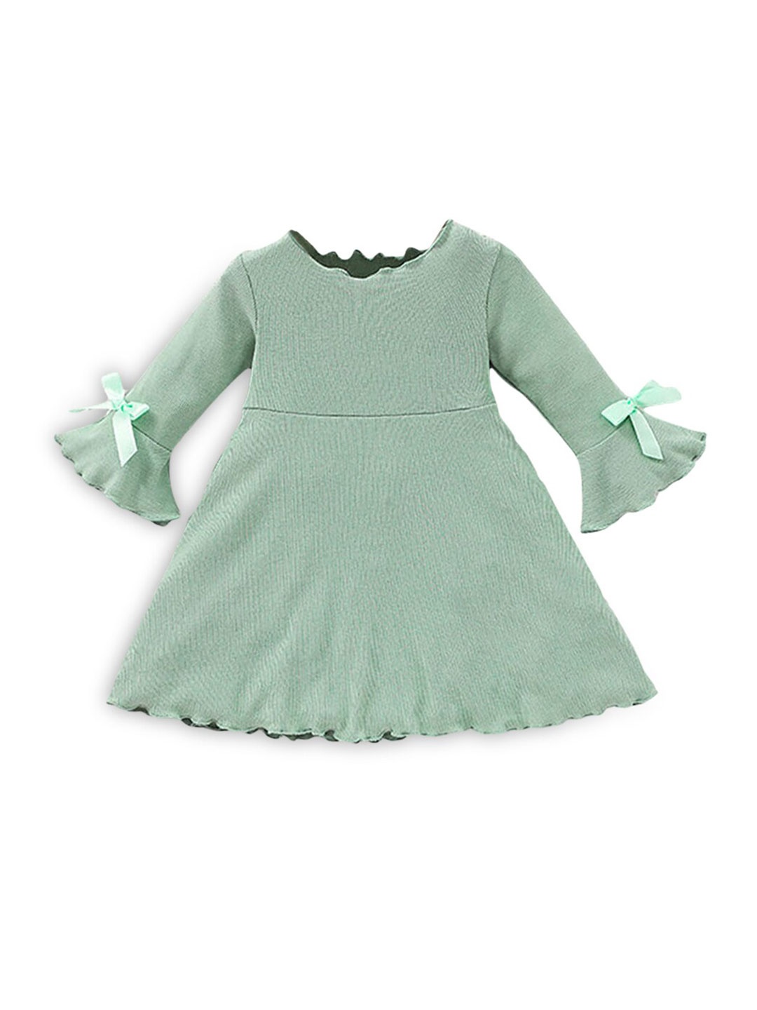 

Hopscotch Girls Mint Green Solid Fit & Flare Dress