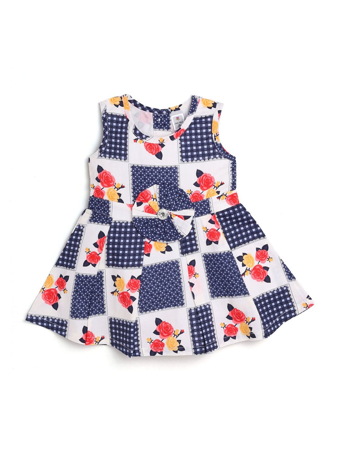 

Hopscotch Girls Red Floral Printed Cotton Fit & Flare Dress