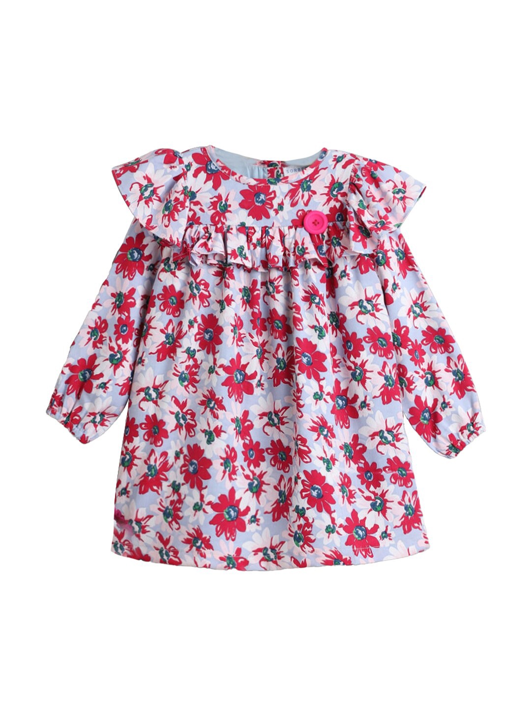 

Hopscotch Girls Multicoloured Floral Print Dress, Multi