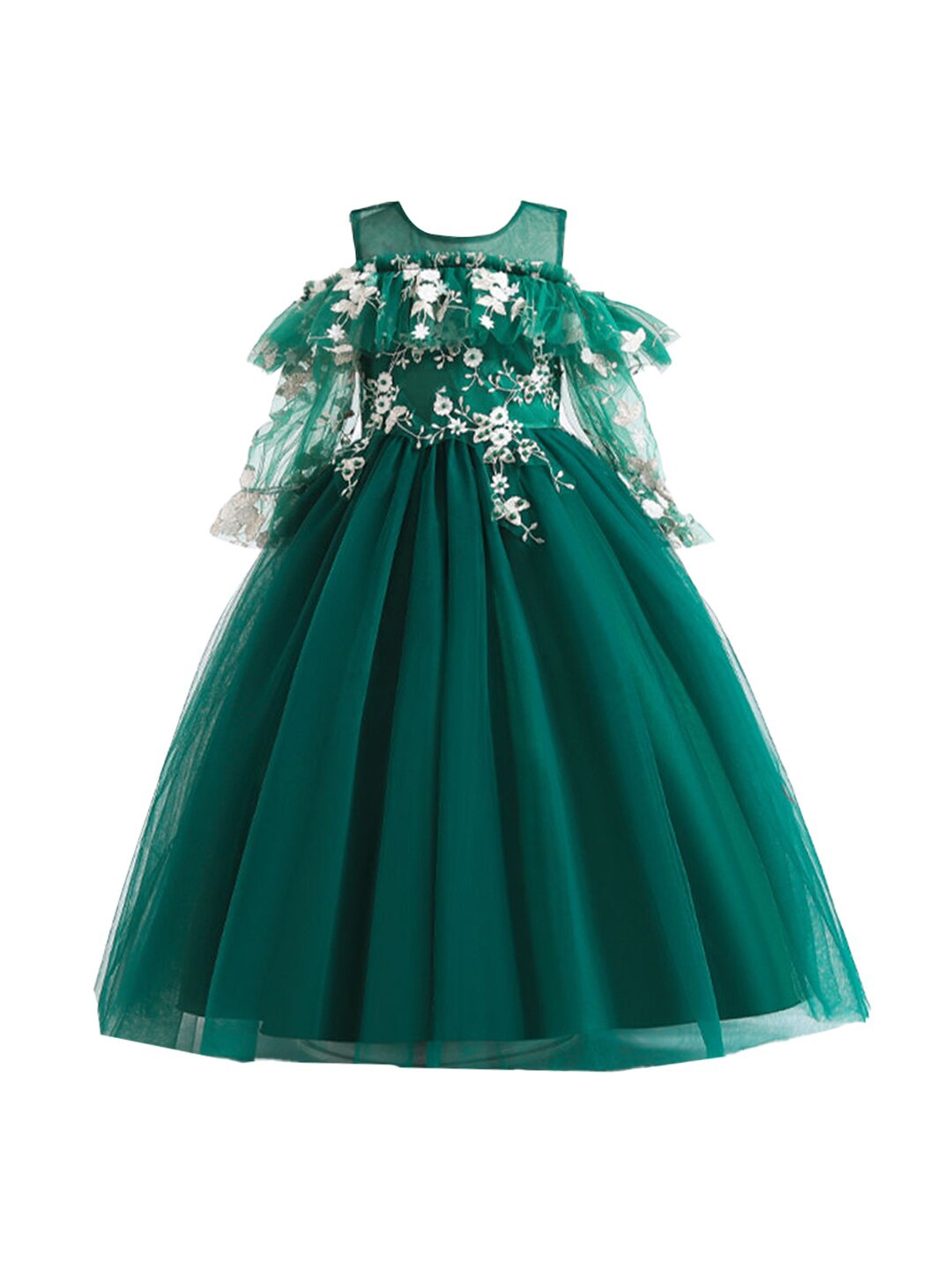 

Hopscotch Girls Green Embellished Gown Dress