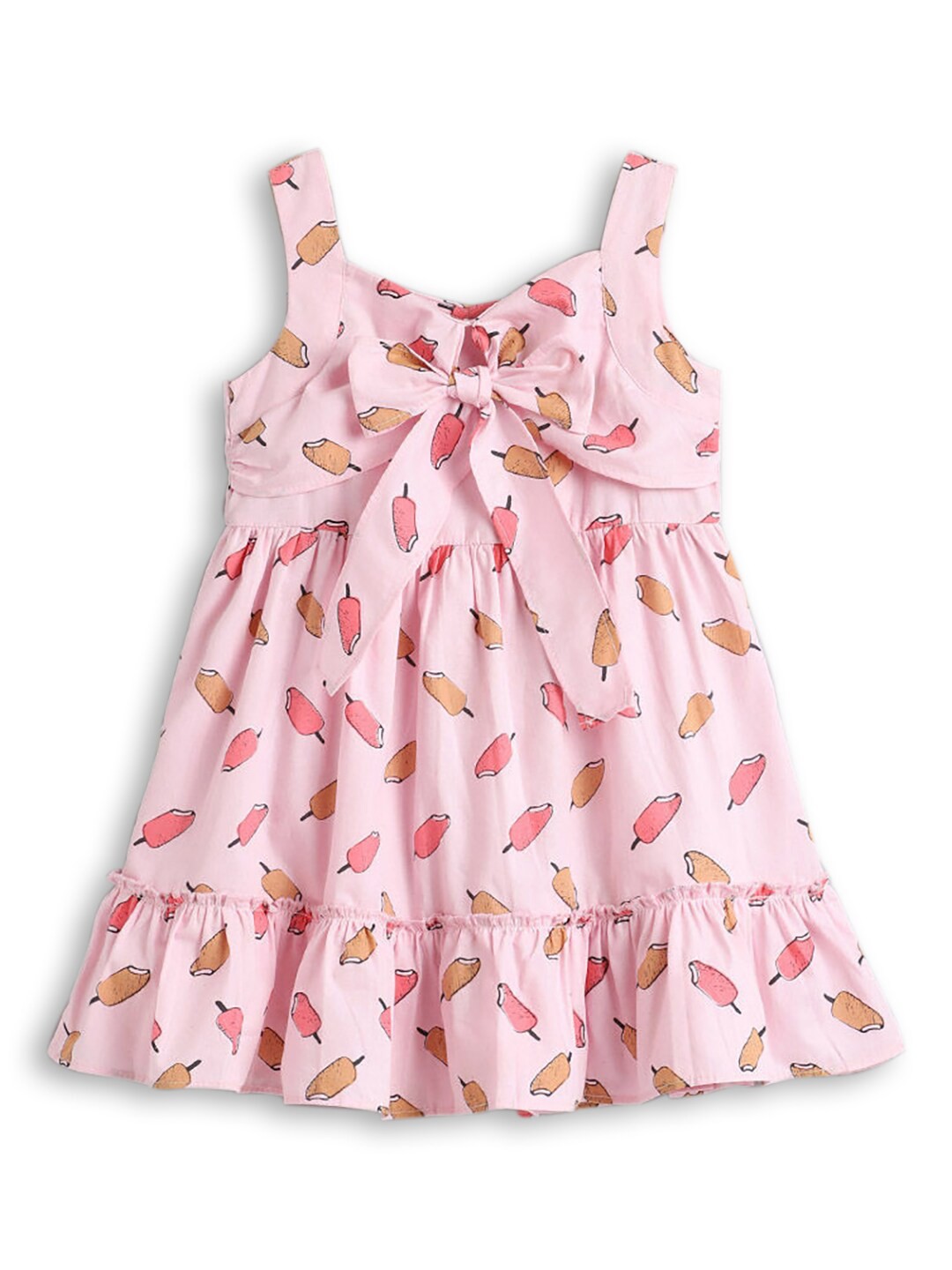 

Hopscotch Girls Pink Floral Printed Fit & Flare Dress