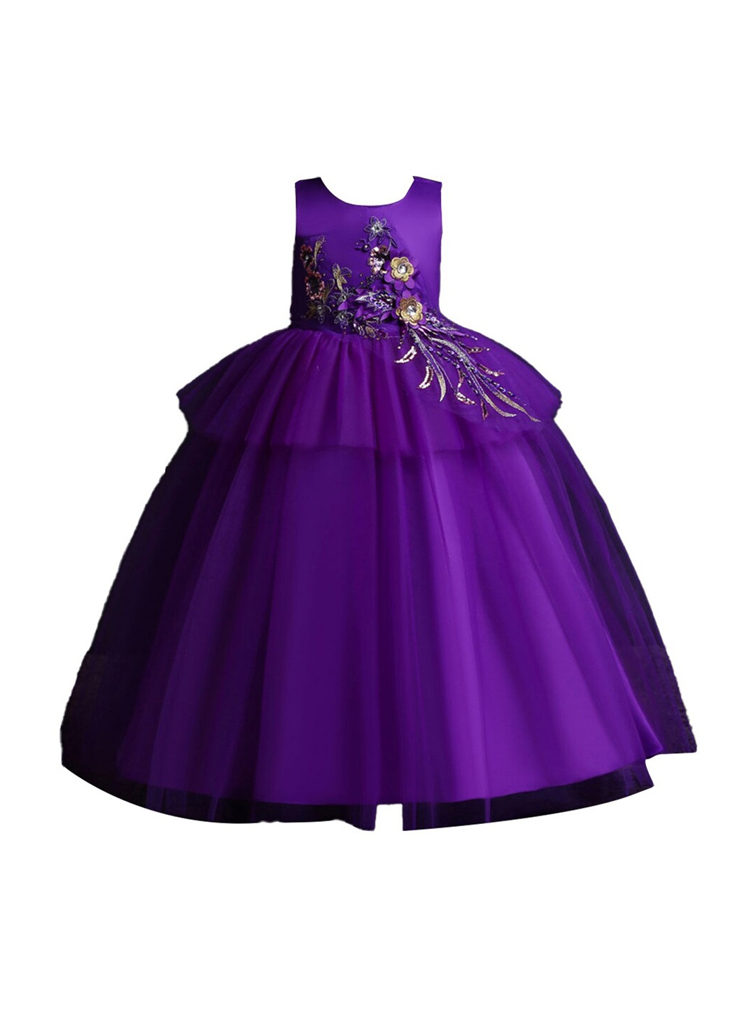 

Hopscotch Girls Purple Embellished Maxi Dress