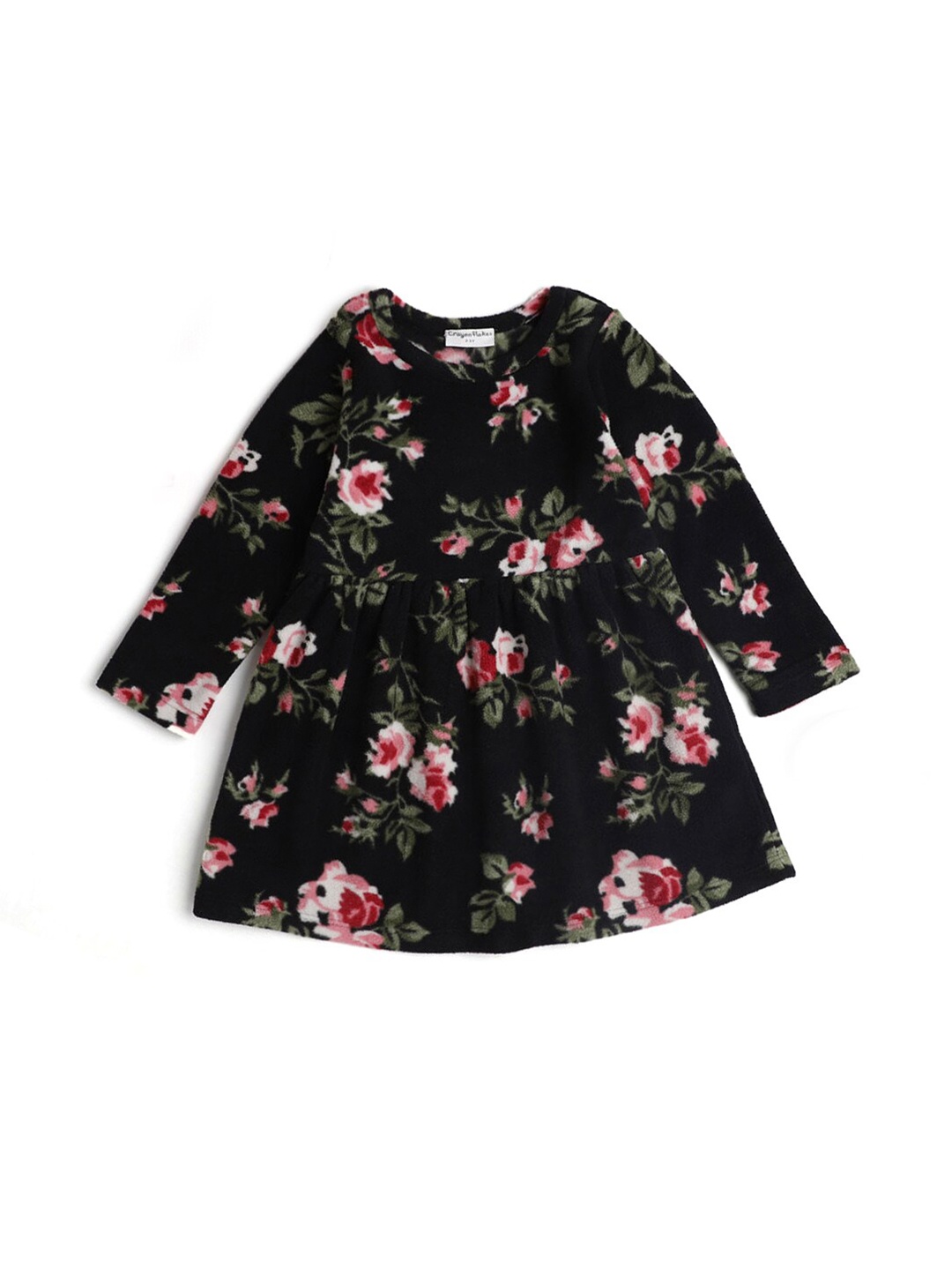 

Hopscotch Girls Black Floral Printed Dress