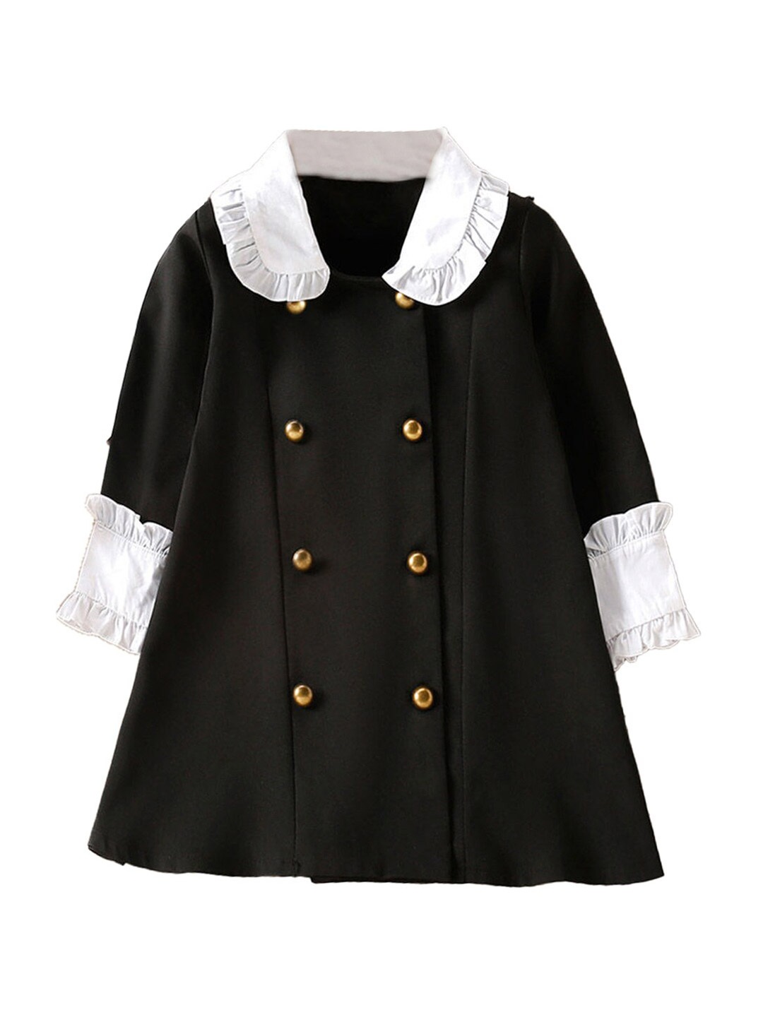 

Hopscotch Girls Black & White Solid A-Line Dress