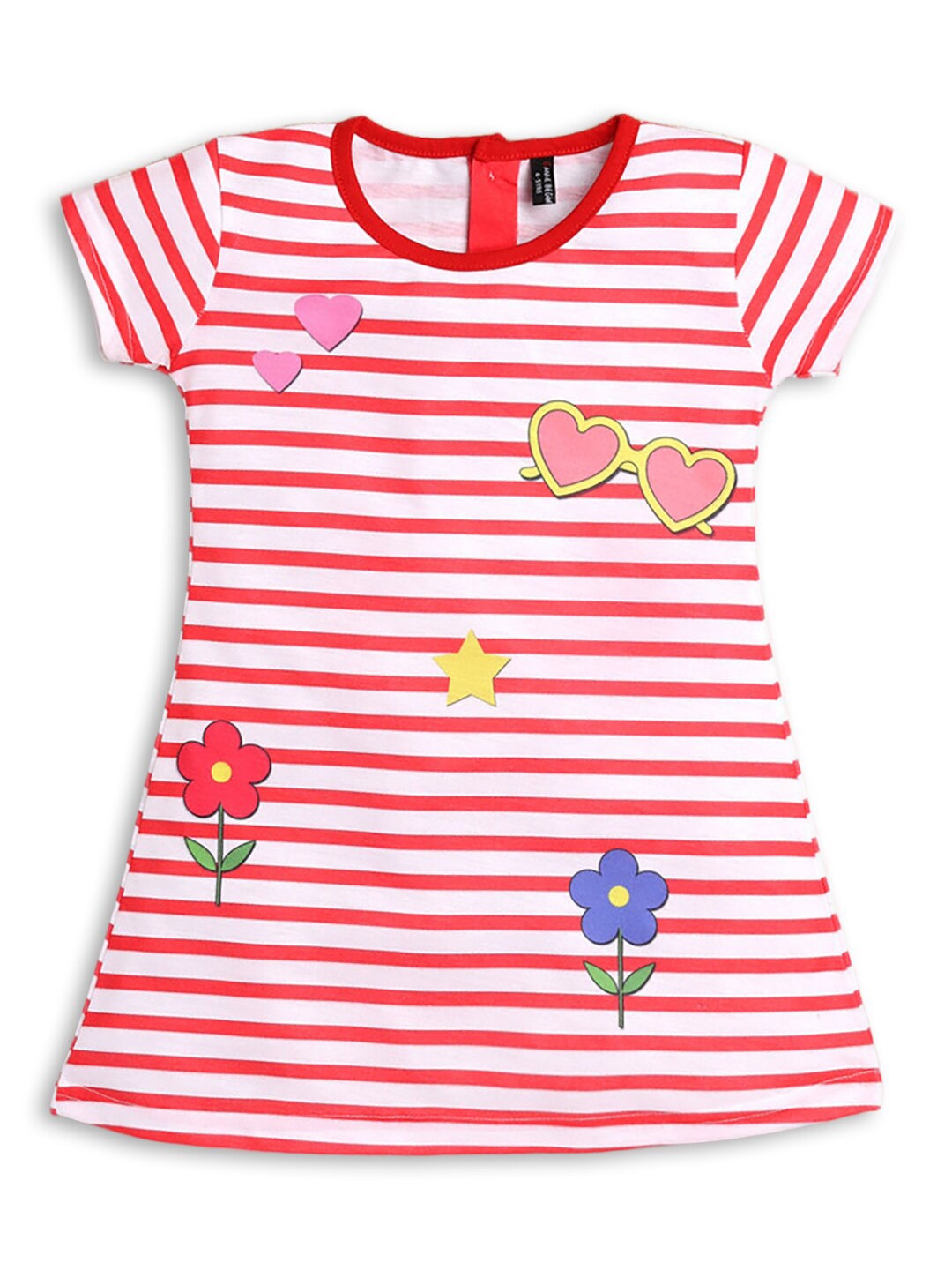 

Hopscotch Girls Red & White Striped A-Line Dress