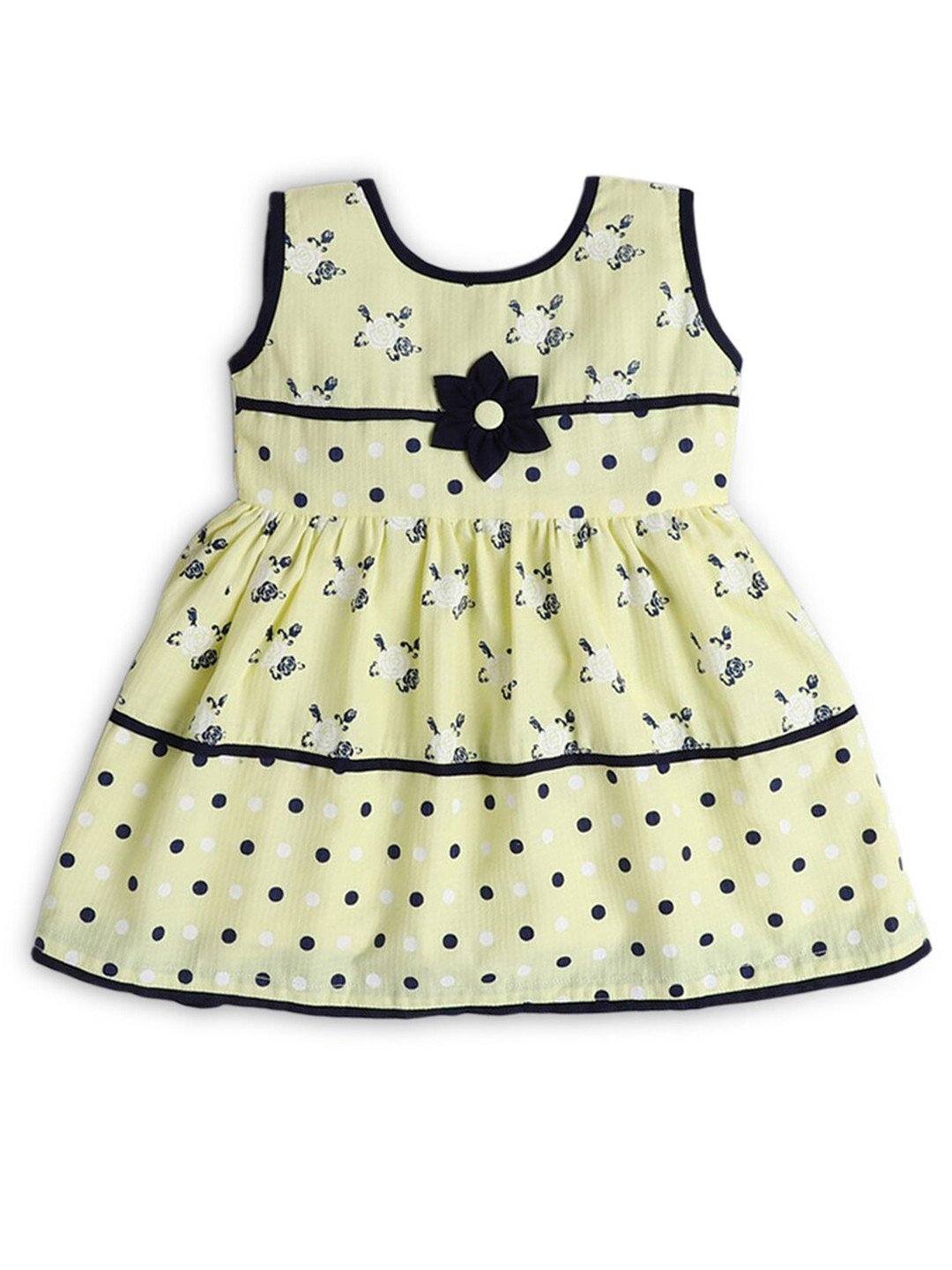 

Hopscotch Girls Yellow Printed Dress