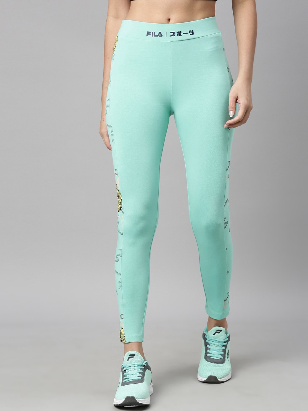 

FILA Women Sea Green Printed Pamicer Track Pants