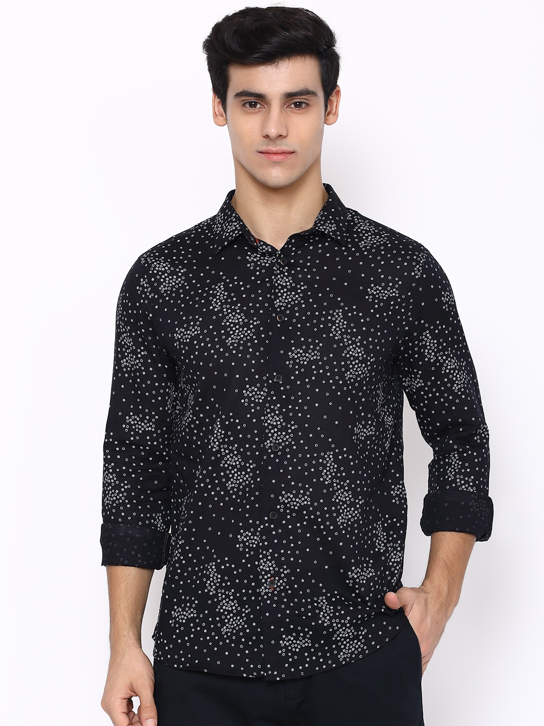 

Blackberrys Men Black Phoenix Skinny Fit Printed Casual Shirt