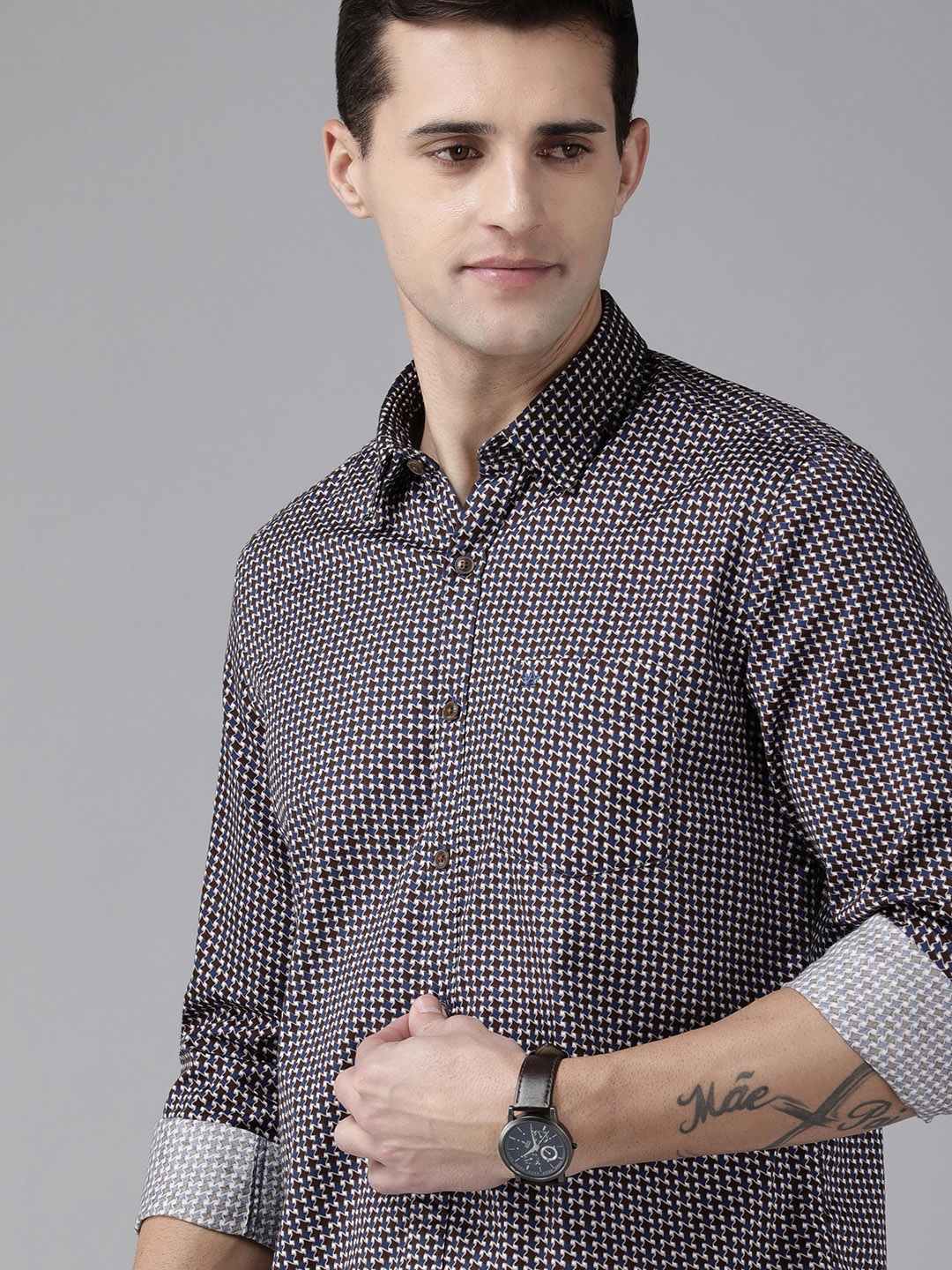 

Arrow Sport Men Brown Manhattan Slim Fit Printed Casual Shirt