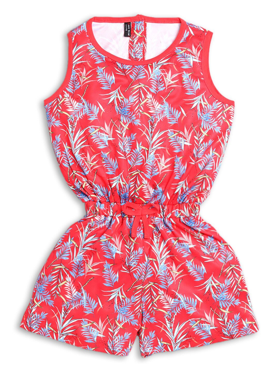 

Hopscotch Girls Pink & White Printed Basic Jumpsuit