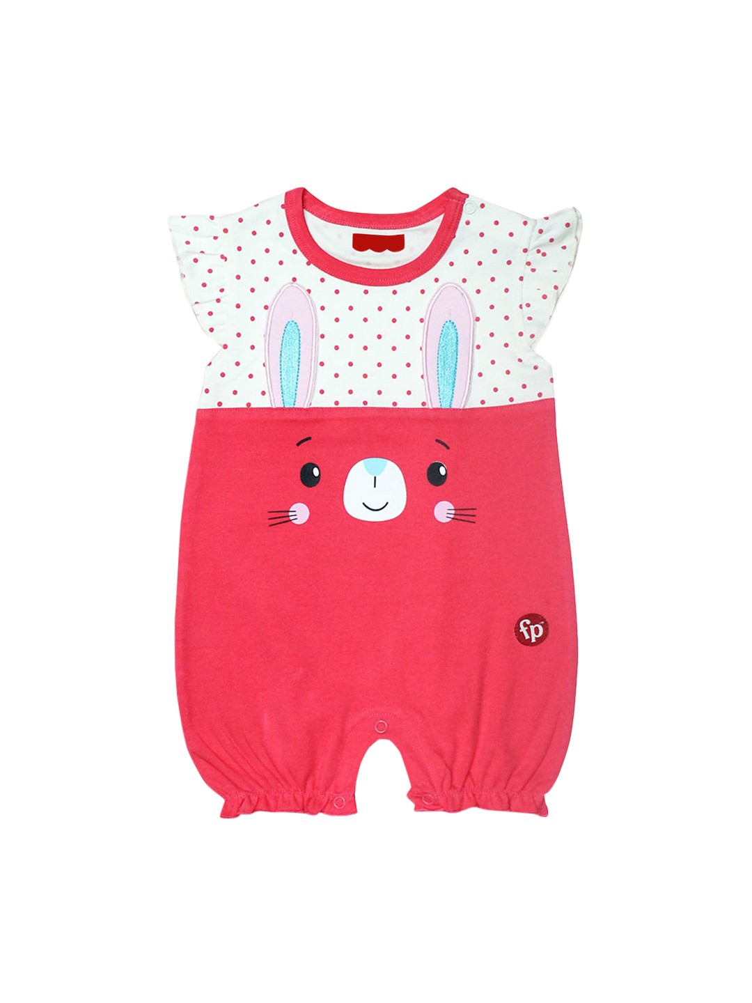 

Hopscotch Girls Infant Coral & White Printed Romper