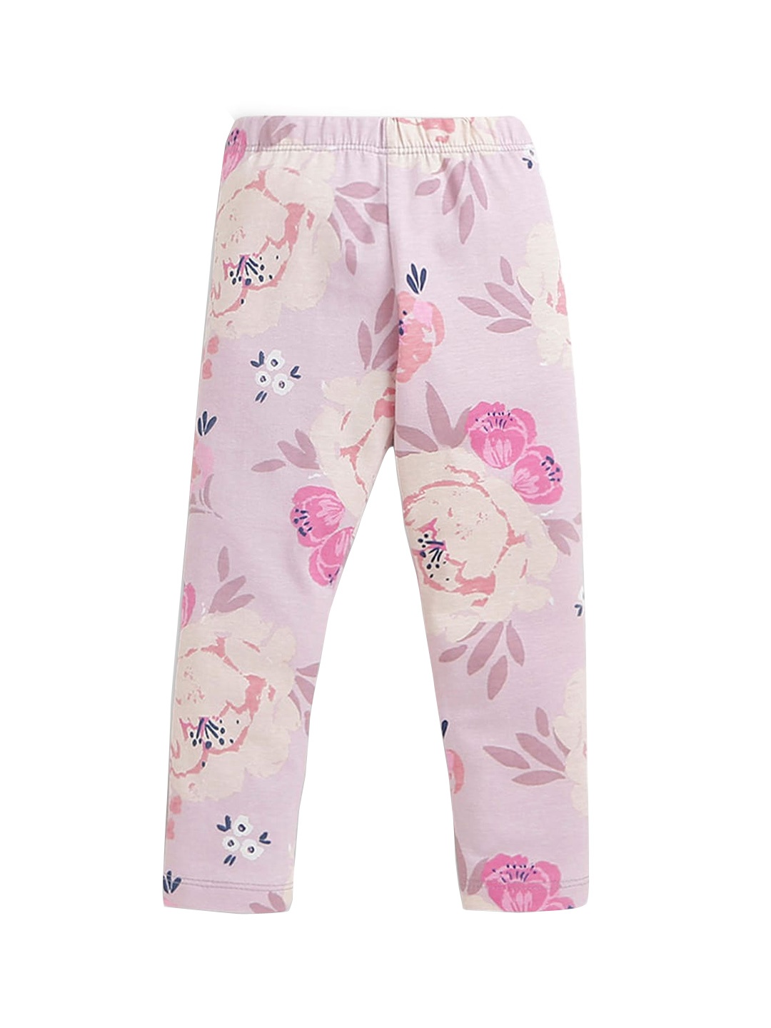 

Hopscotch Girls Purple & Prink Printed Ankle-Length Cotton Leggings