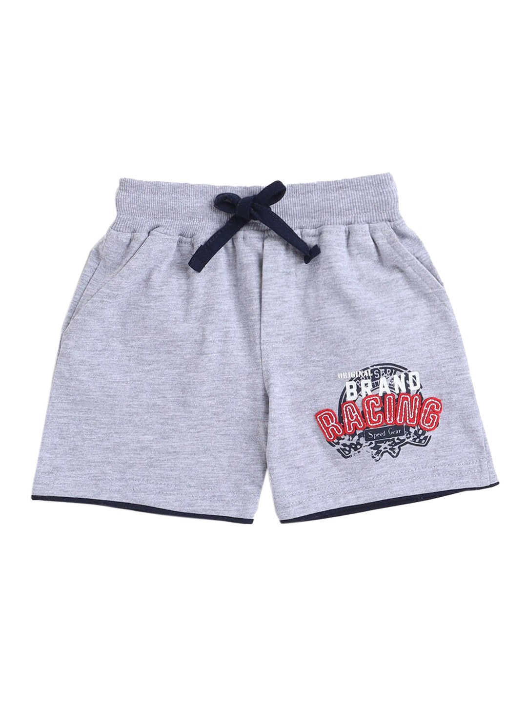 

Hopscotch Boys Grey Printed Cotton Shorts