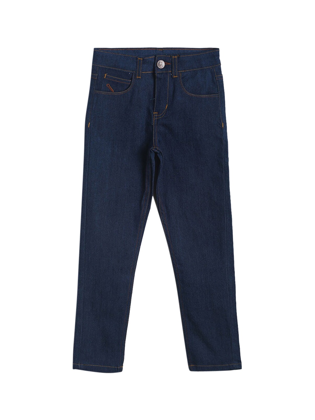 

Hopscotch Boys Navy Blue Straight Fit High-Rise Stretchable Jeans
