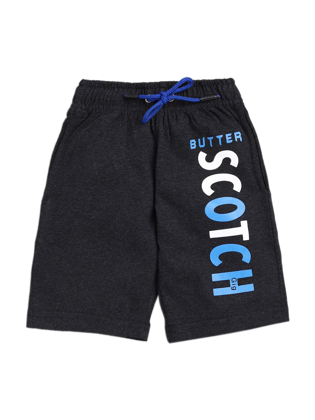 

Hopscotch Boys Black Regular Fit Typography Printed Cotton Shorts