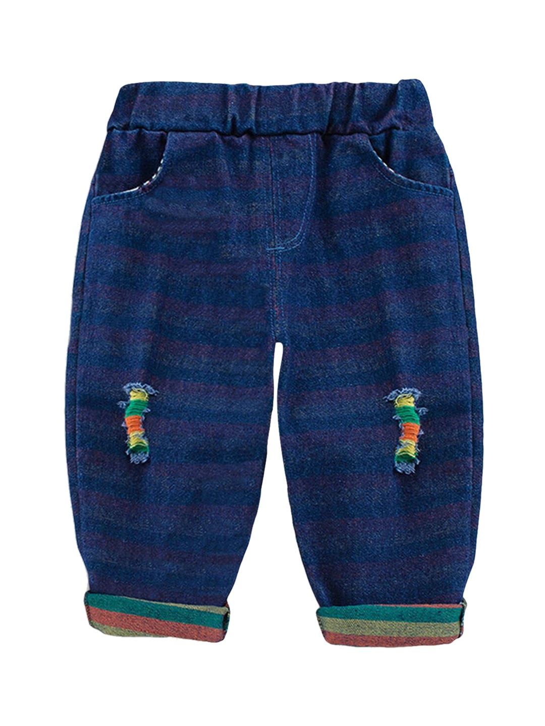 

Hopscotch Boys Navy Blue Regular Fit Stretchable Jeans