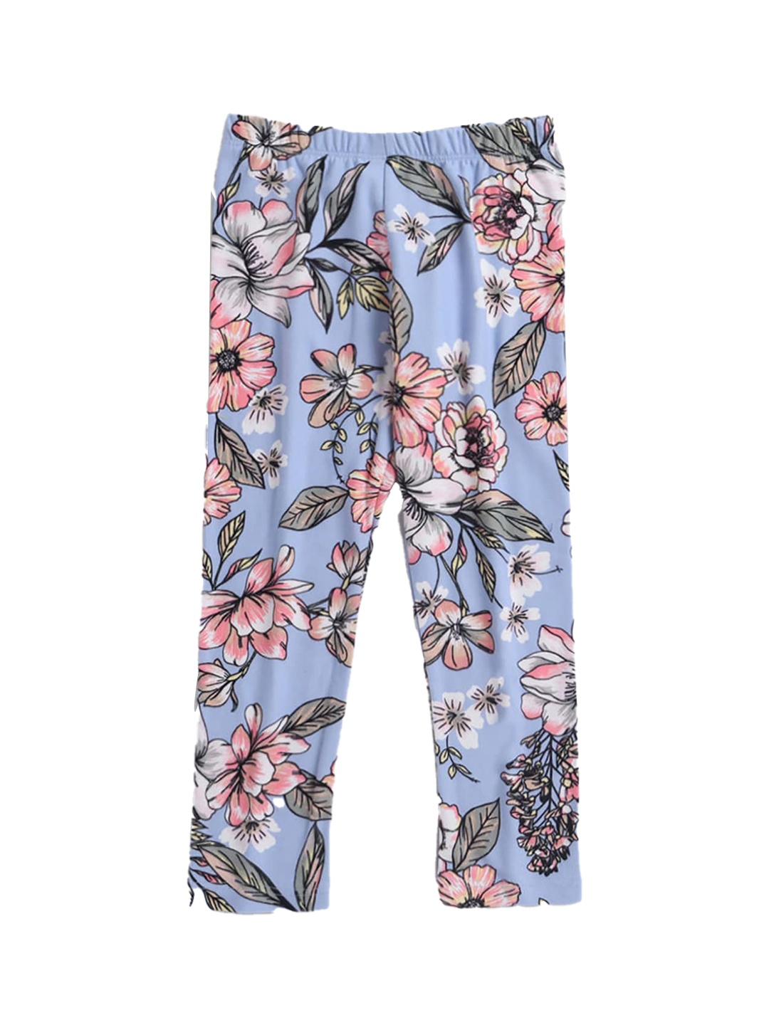 

Hopscotch Girls Blue Floral Printed Ankle Length Leggings
