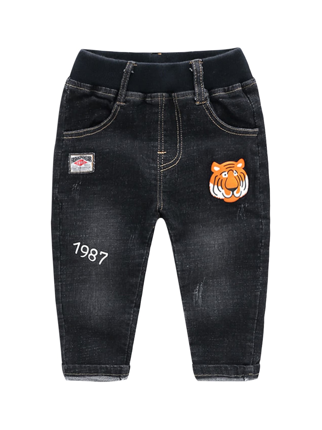 

Hopscotch Boys Black Low Distress Light Fade Stretchable Jeans