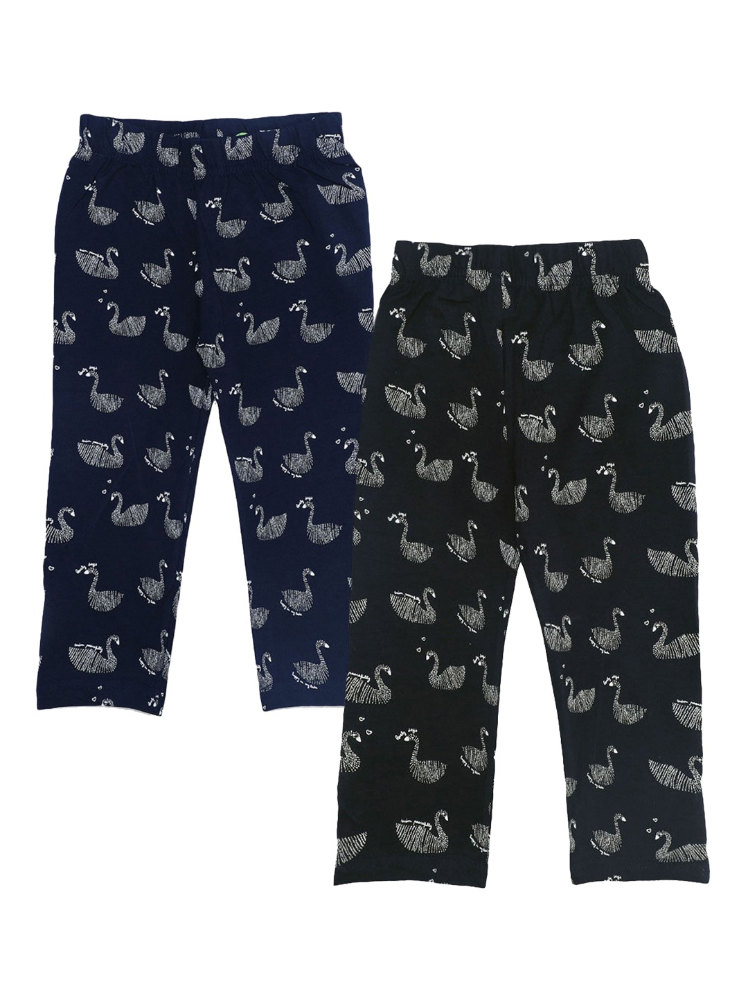 

Hopscotch Girls Navy Blue & White Printed Ankle-Length Leggings