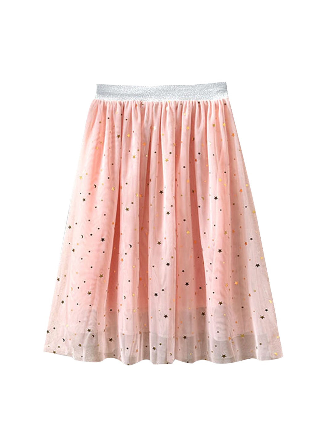 

Hopscotch Girls Pink Embellished Knee-Length Flared Skirts