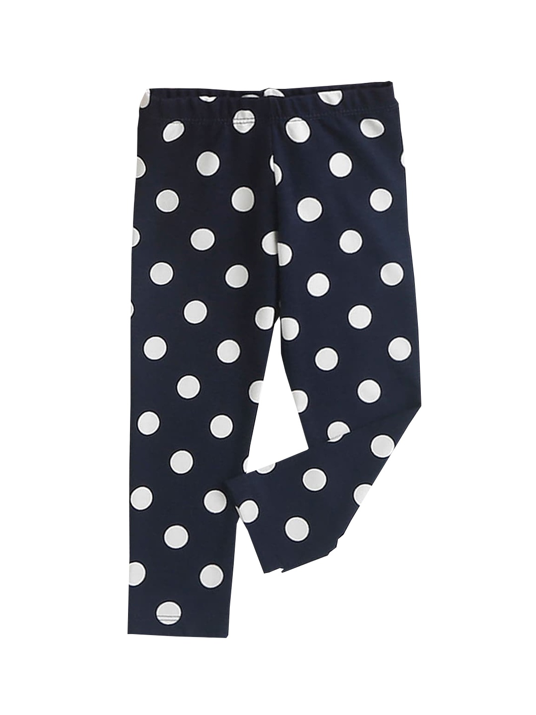 

Hopscotch Girls Navy Blue & White Polka-Dot Printed Ankle-Length Leggings
