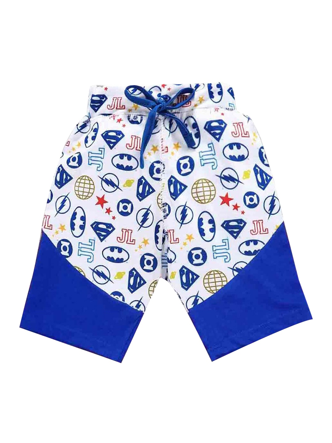 

Hopscotch Boys Blue Printed Cotton Shorts