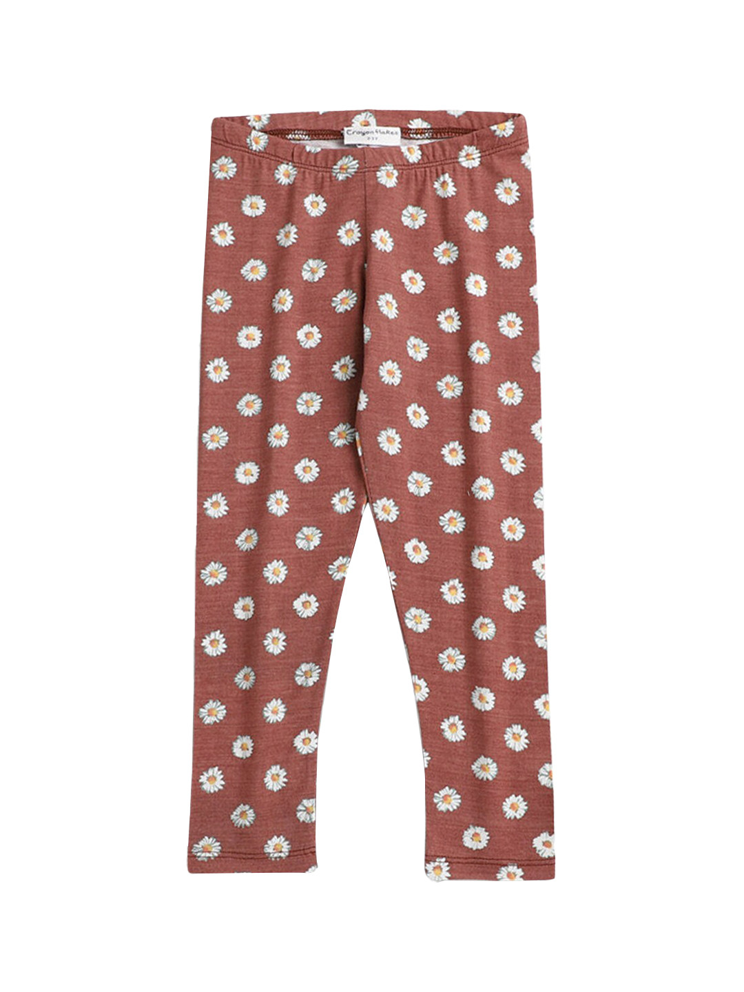 

Hopscotch Girls Brown Floral Printed Ankle-Length Leggings