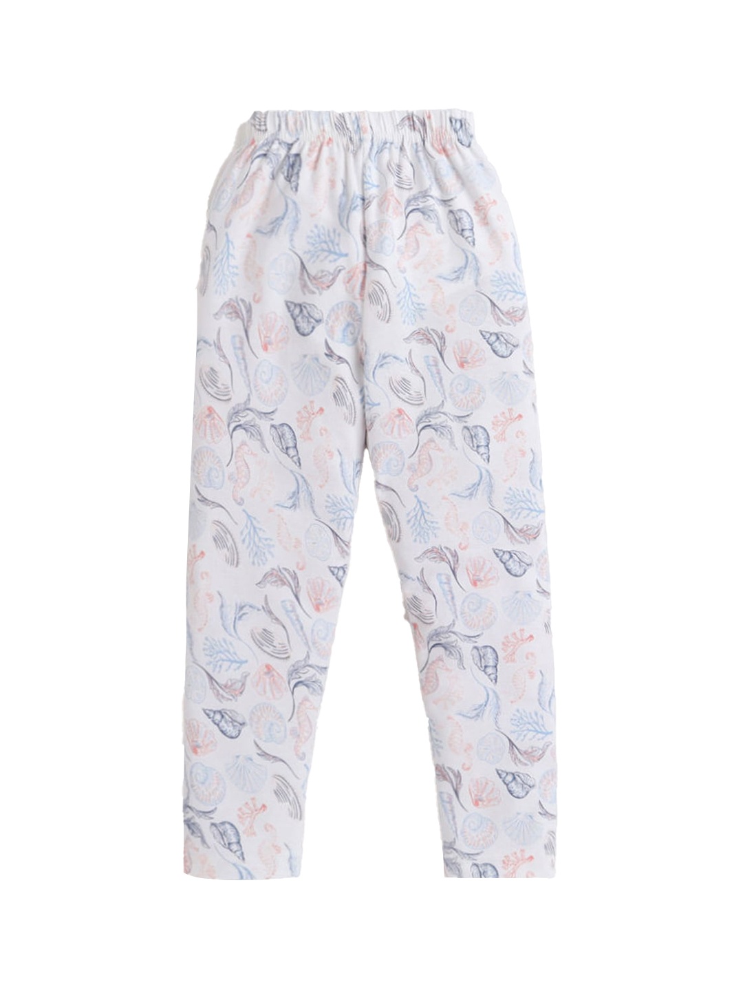 

Hopscotch Girls White & Blue Floral Printed Leggings