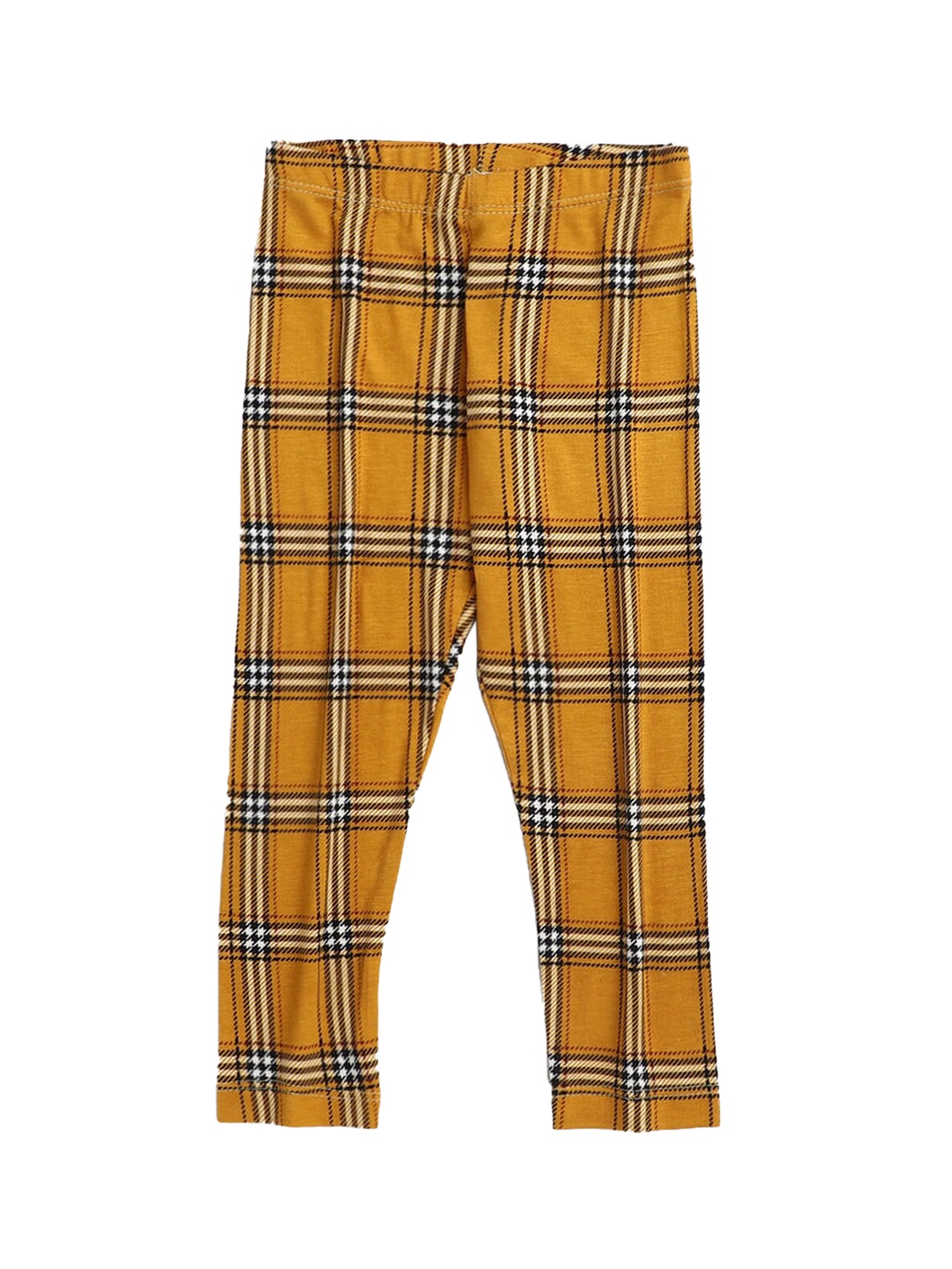 

Hopscotch Girls Yellow Checked Ankle-Length Leggings